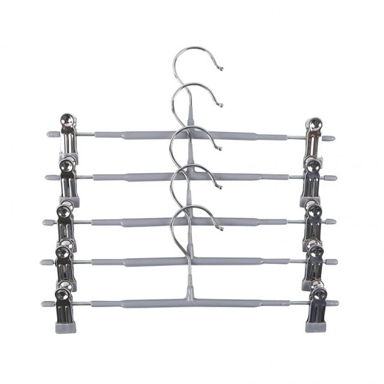 家用不鏽鋼防滑裙架 多功能衣櫃伸縮褲夾 創意防滑裙褲夾 防滑衣架 5個裝