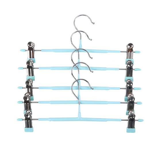 家用不鏽鋼防滑裙架 多功能衣櫃伸縮褲夾 創意防滑裙褲夾 防滑衣架 5個裝