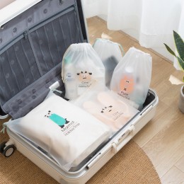 旅行防水PVC收納袋 可愛防水半透明束口袋 衣服鞋子收納整理袋 行李箱收納包 旅行防水PVC收納袋 可愛防水半透明束口袋 衣服鞋子收納整理袋 行李箱收納包