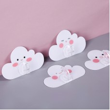 表情雲朵造型掛勾 可愛造型強力黏貼掛鉤 門後表情掛鈎 4個裝