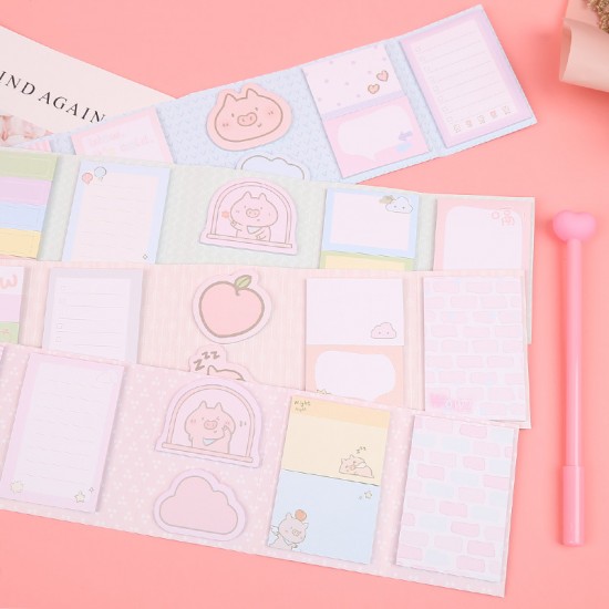 創意小豬造型組合便利貼 可愛圖案N次貼 豬豬便利貼