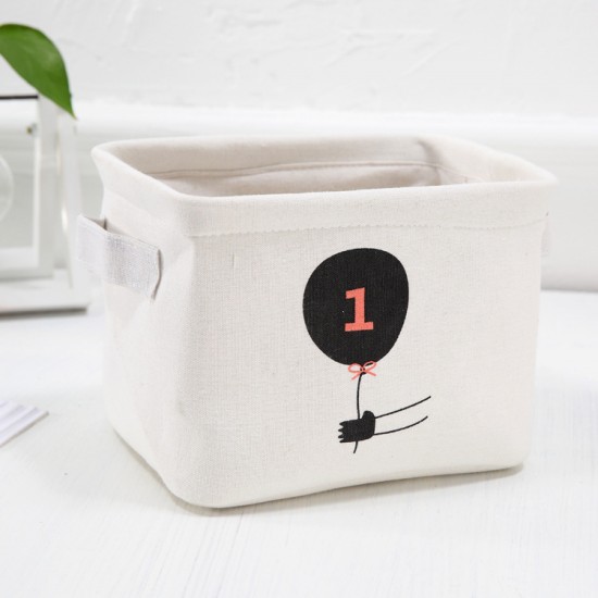 小清新桌面帆布收納籃 布藝手提雜物籃 創意桌面整理籃