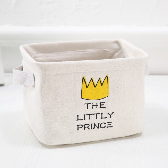 小清新桌面帆布收納籃 布藝手提雜物籃 創意桌面整理籃