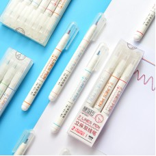 雙線重點標記螢光筆 創意雙色重點記號筆 畫重點必備雙色筆