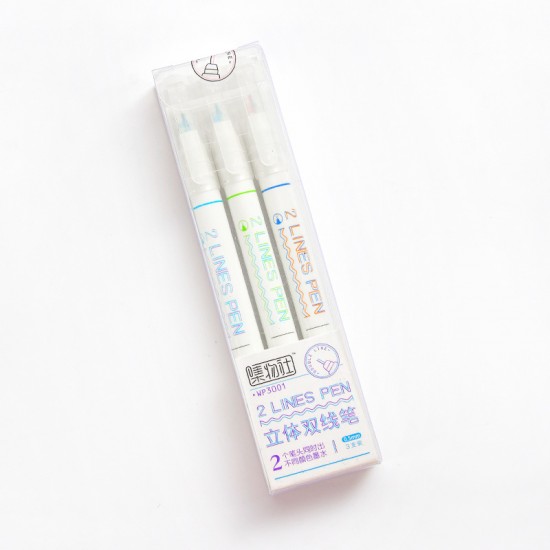 雙線重點標記螢光筆 創意雙色重點記號筆 畫重點必備雙色筆