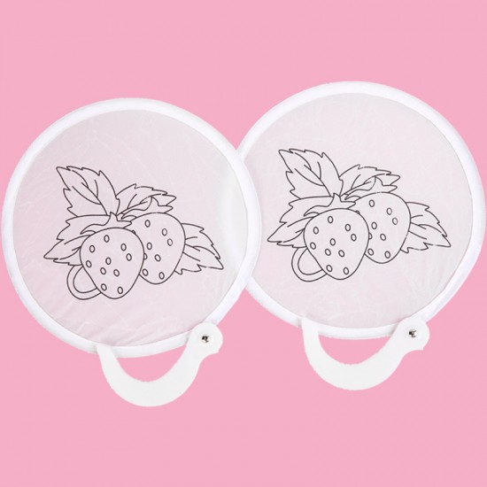 DIY手繪空白摺疊扇 創意美術材料 塗鴉扇子 夏日必備折疊扇