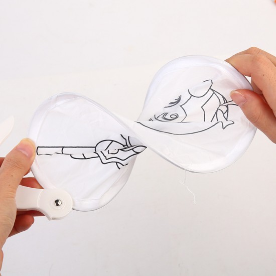 DIY手繪空白摺疊扇 創意美術材料 塗鴉扇子 夏日必備折疊扇