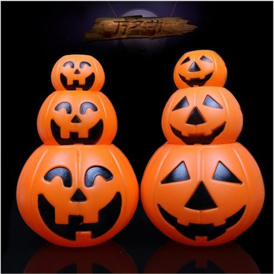 萬聖節手提南瓜桶小號 派對布置必備南瓜桶 手提南瓜造型糖果收納桶 置物籃