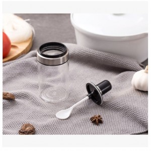 湯匙玻璃調味罐 廚房必備透明調味瓶 創意透明玻璃調味收納罐