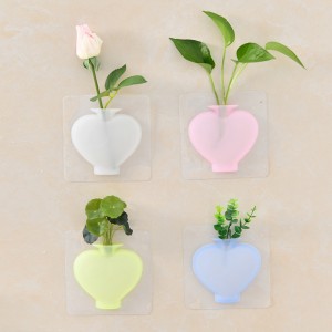 壁掛式矽膠花瓶 居家裝飾小花瓶牆貼 創意矽膠花瓶貼
