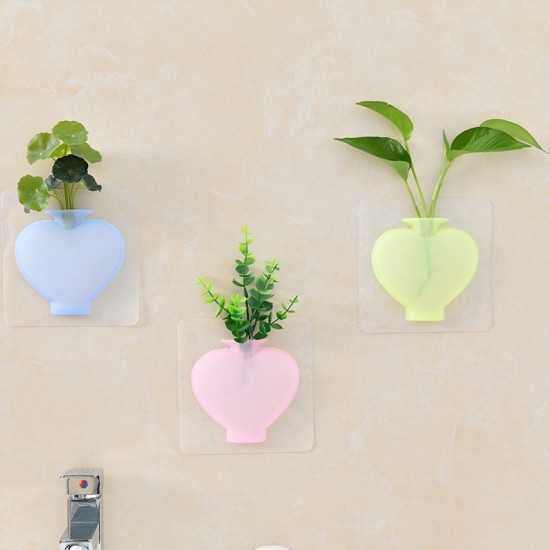 壁掛式矽膠花瓶 居家裝飾小花瓶牆貼 創意矽膠花瓶貼
