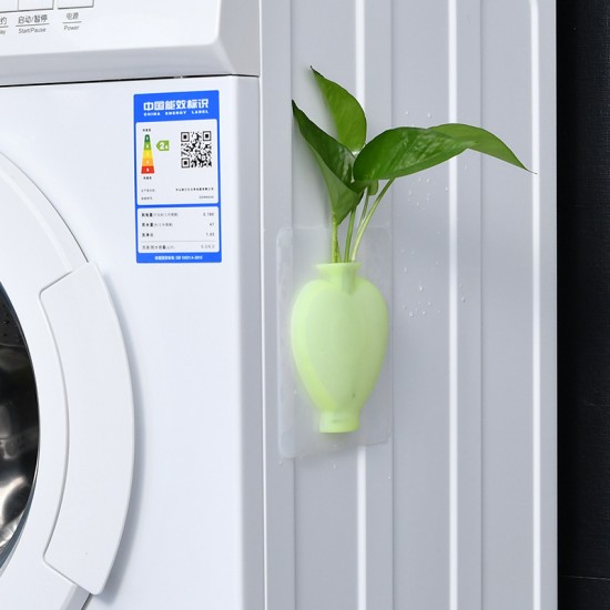 壁掛式矽膠花瓶 居家裝飾小花瓶牆貼 創意矽膠花瓶貼