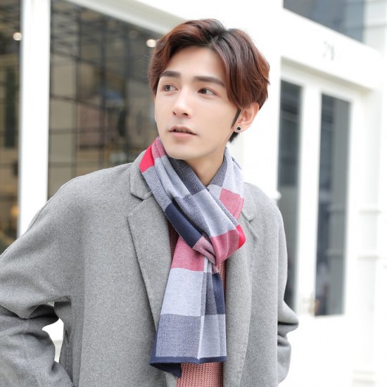 時尚格子圍巾 冬季保暖彩色方格圍巾 仿羊絨保暖圍巾