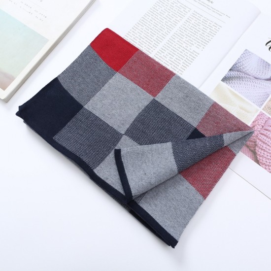 時尚格子圍巾 冬季保暖彩色方格圍巾 仿羊絨保暖圍巾