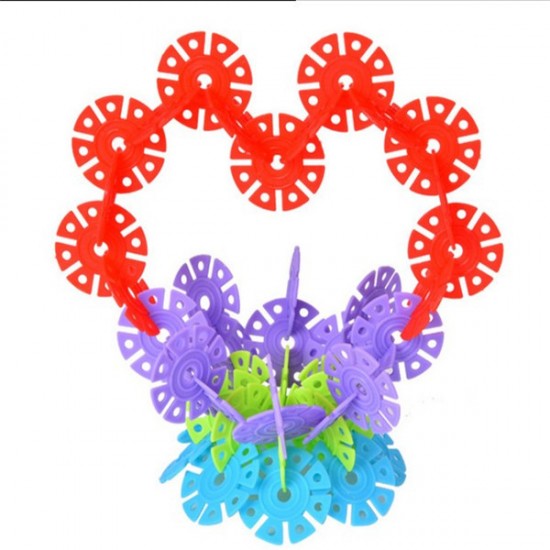 塑膠雪花片積木玩具 益智玩具 創意雪花造型拼接積木