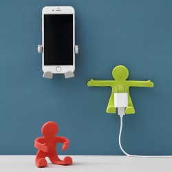 小人造型可彎曲掛勾 壁掛牆面充電架 任意彎曲收納架 衣帽掛鈎 插頭掛鉤