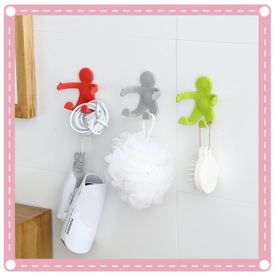 小人造型可彎曲掛勾 壁掛牆面充電架 任意彎曲收納架 衣帽掛鈎 插頭掛鉤