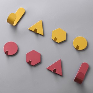 創意幾何造型小掛鈎 北歐鐵工藝造型掛勾 居家裝飾牆壁掛鉤