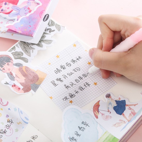 原創分層組合式便利貼 創意可愛造型N次貼 花朵少年系列便利貼