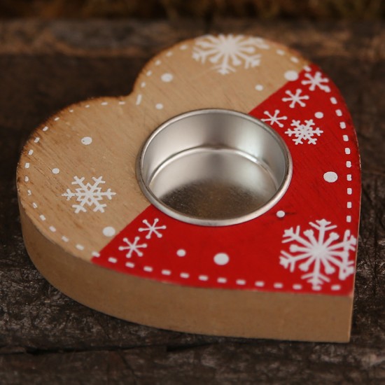 聖誕木質裝飾蠟燭台 星星愛心聖誕樹造型燭臺 聖誕氣氛裝飾