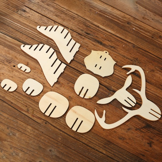 DIY木質組裝鹿頭裝飾 創意麋鹿頭裝飾用品 創意聖誕節必備牆面裝飾