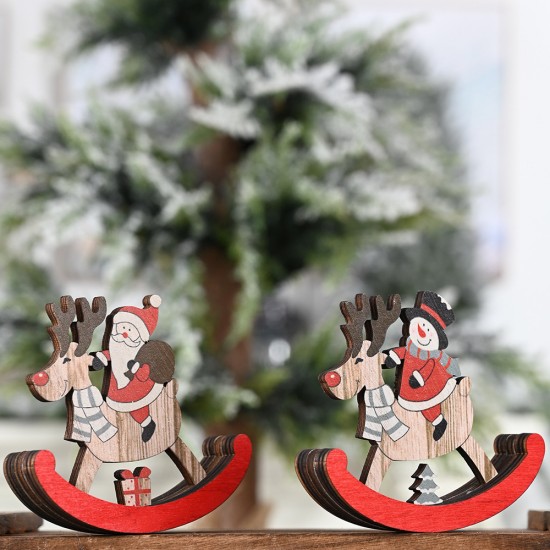 木質麋鹿不倒翁裝飾用品 聖誕節必備木質裝飾 聖誕老人雪人麋鹿裝飾