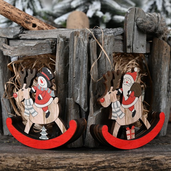 木質麋鹿不倒翁裝飾用品 聖誕節必備木質裝飾 聖誕老人雪人麋鹿裝飾