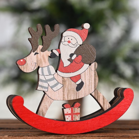 木質麋鹿不倒翁裝飾用品 聖誕節必備木質裝飾 聖誕老人雪人麋鹿裝飾
