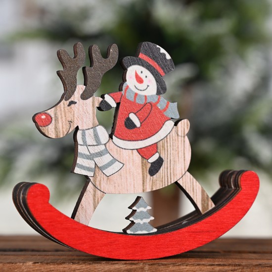 木質麋鹿不倒翁裝飾用品 聖誕節必備木質裝飾 聖誕老人雪人麋鹿裝飾