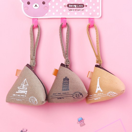 復古粽子造型零錢包 創意帆布零錢收納包 創意造型零錢包