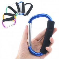 鋁合金大型登山扣 戶外必備D型鑰匙圈 海綿把手背包扣