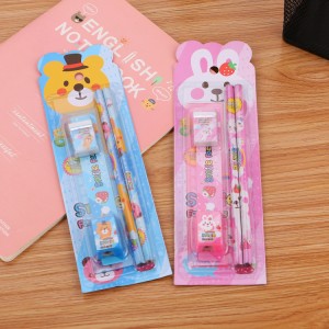 小學生文具5件組 文具組 可愛卡通兒童學習用品 創意幼兒園禮物 小禮品