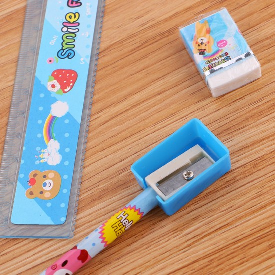 小學生文具5件組 文具組 可愛卡通兒童學習用品 創意幼兒園禮物 小禮品