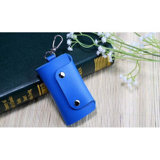 簡約時尚皮質鑰匙包 6鑰匙扣 鑰匙收納包 方便攜帶鑰匙包