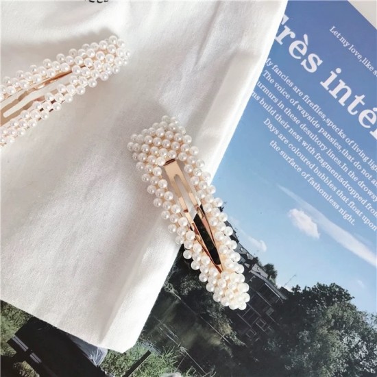 簡約珍珠造型髮夾 時尚珍珠BB夾 造型髮夾 珍珠瀏海夾 夾子 一字夾