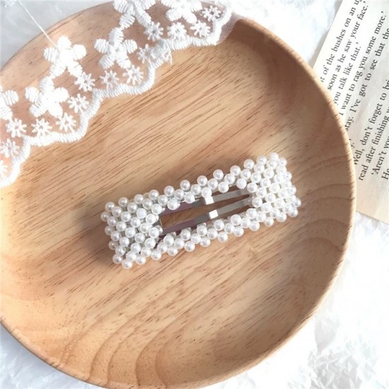 簡約珍珠造型髮夾 時尚珍珠BB夾 造型髮夾 珍珠瀏海夾 夾子 一字夾