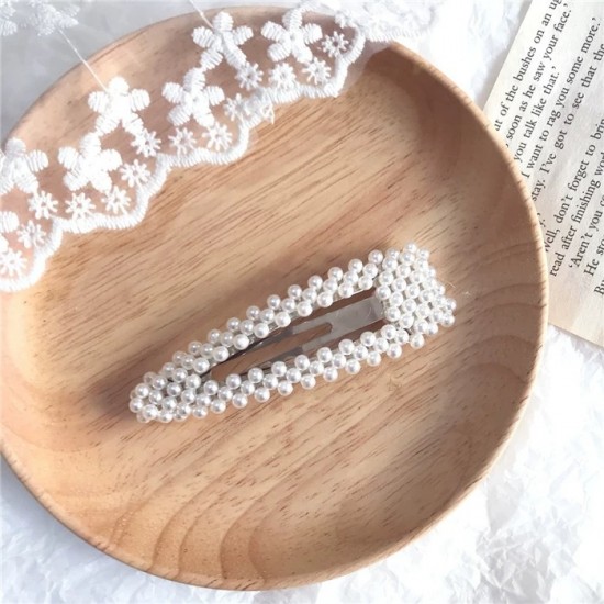 簡約珍珠造型髮夾 時尚珍珠BB夾 造型髮夾 珍珠瀏海夾 夾子 一字夾