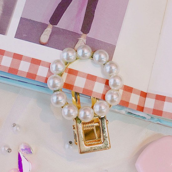 簡約珍珠造型髮夾 時尚珍珠BB夾 造型髮夾 珍珠瀏海夾 夾子 一字夾