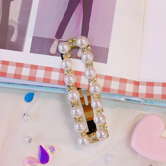 簡約珍珠造型髮夾 時尚珍珠BB夾 造型髮夾 珍珠瀏海夾 夾子 一字夾