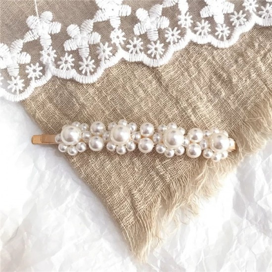 簡約珍珠造型髮夾 時尚珍珠BB夾 造型髮夾 珍珠瀏海夾 夾子 一字夾