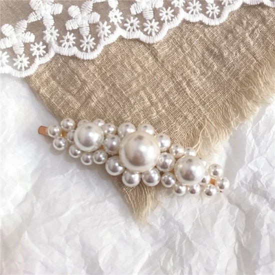 簡約珍珠造型髮夾 時尚珍珠BB夾 造型髮夾 珍珠瀏海夾 夾子 一字夾