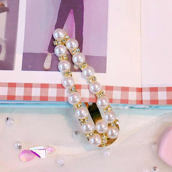 簡約珍珠造型髮夾 時尚珍珠BB夾 造型髮夾 珍珠瀏海夾 夾子 一字夾