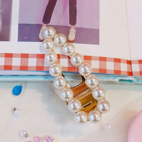 簡約珍珠造型髮夾 時尚珍珠BB夾 造型髮夾 珍珠瀏海夾 夾子 一字夾