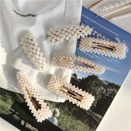 簡約珍珠造型髮夾 時尚珍珠BB夾 造型髮夾 珍珠瀏海夾 夾子 一字夾