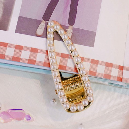 簡約珍珠造型髮夾 時尚珍珠BB夾 造型髮夾 珍珠瀏海夾 夾子 一字夾