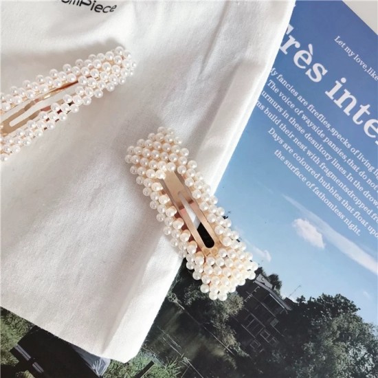 簡約珍珠造型髮夾 時尚珍珠BB夾 造型髮夾 珍珠瀏海夾 夾子 一字夾