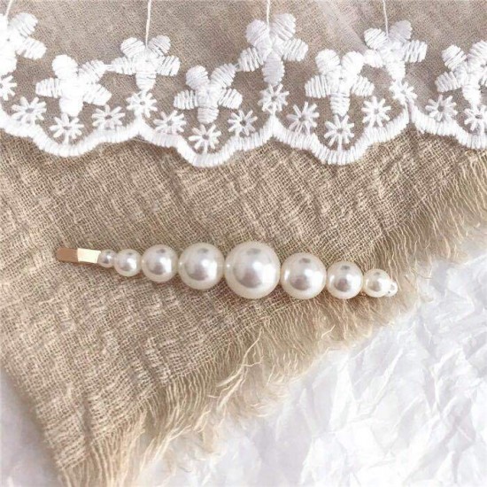 簡約珍珠造型髮夾 時尚珍珠BB夾 造型髮夾 珍珠瀏海夾 夾子 一字夾