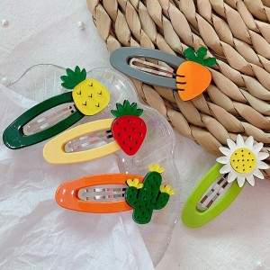 小清新水果造型BB夾 壓克力水滴瀏海夾 創意水果造型髮夾