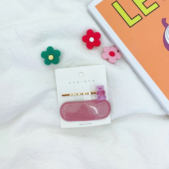 可愛小熊軟糖造型髮夾 糖果色BB夾 小熊造型一字夾 瀏海夾