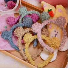 毛絨百搭造型髮箍 簡約造型洗臉髮箍 可愛熊耳朵造型髮箍